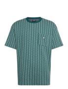 Jacquard Relaxed Fit T-Shirt Tops T-Kortærmet Skjorte Green Scotch & S...