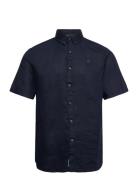 Linen Short Sleeve Shirt Tops Shirts Short-sleeved Navy Timberland