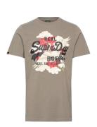 Vl Tokyo Relaxed Tee Tops T-Kortærmet Skjorte Beige Superdry