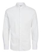 Jjeaxel Stretch Shirt Ls Noos Jnr Tops Shirts Long-sleeved Shirts Whit...