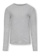 Kogriley O-Neck L/S Top Jrs Tops T-shirts Long-sleeved T-Skjorte Grey ...