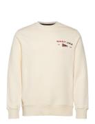 Graphic C-Neck Tops Sweatshirts & Hoodies Sweatshirts Cream GANT