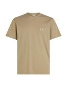 Woven Label Regular Tee Tops T-Kortærmet Skjorte Khaki Green Calvin Kl...