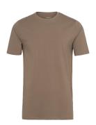 Mens Stretch Crew Neck Tee S/S Tops T-Kortærmet Skjorte Brown Lindberg...