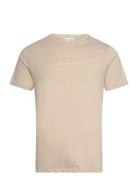 Lindbergh Print Tee S/S Tops T-Kortærmet Skjorte Cream Lindbergh