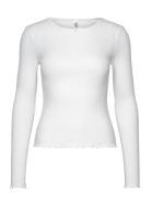 Top Pointelle With Lettuce Edg Top White Lindex