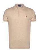 Custom Slim Fit Soft Cotton Polo Shirt Tops Polos Short-sleeved Beige ...