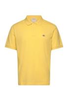 Reg Shield Ss Pique Polo Tops Polos Short-sleeved Yellow GANT