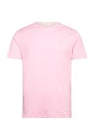 Contrast Logo Ss T-Shirt Tops T-Kortærmet Skjorte Pink GANT