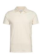 Stretch Polo Shirt S/S Tops Polos Short-sleeved Cream Lindbergh