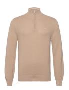 Cotton Pique Half Zip Tops Knitwear Half Zip Jumpers Beige GANT