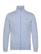 Casual Cotton Zip Cardigan Tops Knitwear Full Zip Jumpers Blue GANT