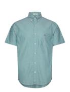 Reg Classic Oxford Ss Shirt Tops Shirts Short-sleeved Green GANT