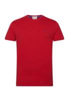 Contrast Logo Ss T-Shirt Tops T-Kortærmet Skjorte Red GANT