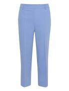 Kasakura Hw Cropped Pants Bottoms Trousers Straight Leg Blue Kaffe