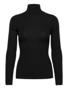 Merino Fine Rib Top Long Sleev Tops Knitwear Turtleneck Black Wolford