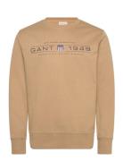 Graphic C-Neck Sweat Tops Sweatshirts & Hoodies Sweatshirts Beige GANT