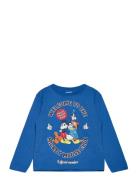 Tshirt Tops T-shirts Long-sleeved T-Skjorte Blue Mickey Mouse