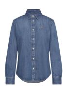 Slim Fit Denim Shirt Tops Shirts Denim Shirts Blue Polo Ralph Lauren