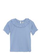 T-Shirt Ss Tops T-Kortærmet Skjorte Blue Creamie