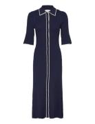 Kali Button Front Knitted Dress Designers Knee-length & Midi Navy Mali...