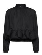 Alva Frill Detailed Cropped Blouse Designers Blouses Long-sleeved Blac...