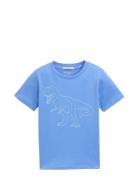 Printed T-Shirt Tops T-Kortærmet Skjorte Blue Tom Tailor