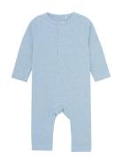 Romper Ls Mélange Rib Langærmet Body Blue Fixoni