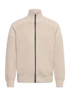 Kalandrio Tops Knitwear Full Zip Jumpers Cream BOSS