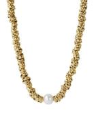 Velvet Pearl Necklace Gold Accessories Jewellery Necklaces Chain Neckl...