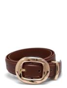 Rounded Buckle Belt Bælte Brown Mango