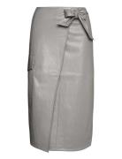 Marie Wrap Skirt Knælang Nederdel Grey DESIGNERS, REMIX