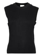 Peony Slipover Vests Knitted Vests Black Minus