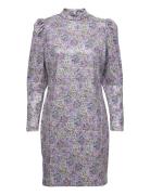 Nanou Jacquard Print Dress Knælang Kjole Blue Dante6