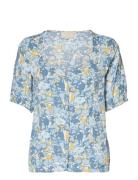 Sarana Shirt Tops Blouses Short-sleeved Blue Minus