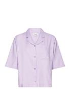 Blouse Tops Shirts Short-sleeved Purple Wrangler