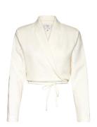 Lino Cropped Blazer Blazers Cropped Blazers White Second Female