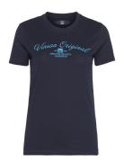 Layla Reg Sj Vin W Tee Tops T-shirts & Tops Short-sleeved Navy VINSON