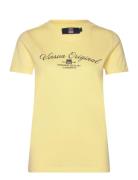 Layla Reg Sj Vin W Tee Tops T-shirts & Tops Short-sleeved Yellow VINSO...