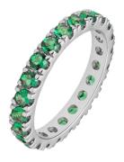 Elipse Ring Silver/Green L/56 Ring Smykker Silver Mockberg