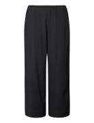 Bella Pants Seersucker Bottoms Trousers Wide Leg Black STUDIO FEDER