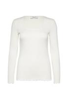 Rwbelmo Ls T-Shirt Top Cream Rosemunde