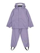 Pu Rain No Susp. Outerwear Rainwear Rainwear Sets Purple Mikk-line
