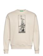 Sweater L/S Tops Sweatshirts & Hoodies Sweatshirts Beige United Colors...