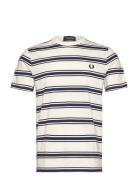 Fine Stripe T-Shirt Tops T-Kortærmet Skjorte White Fred Perry