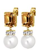 Wali Sg Golden - White Pearl Ørestickere Smykker Gold Dyrberg/Kern