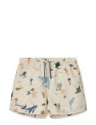 Aiden Printed Board Shorts Badeshorts Beige Liewood