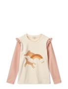 Tenley Placement Swim Tee Tops T-shirts Long-sleeved T-Skjorte Pink Li...