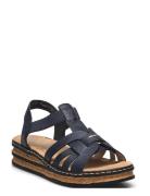 Rieker Ladies' Sandals 62918-22 Brown Shoes Summer Shoes Platform Sand...