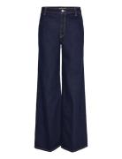 High-Rise Wideleg Rinse-Wash Jeans Bottoms Jeans Wide Blue Mango